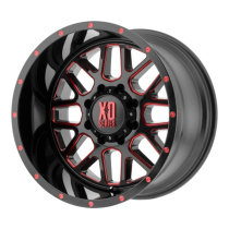 XD Series Grenade 20X12 ET-44 6X139.7 106.25 Satin Black Milled W/ Red Tinted Clear Coat Fälg
